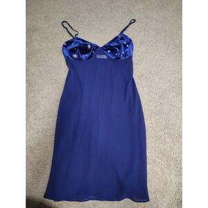 Vintage Avon Slip Gown Velvet Celestial Fairy Core Women's Small Sheer Blue